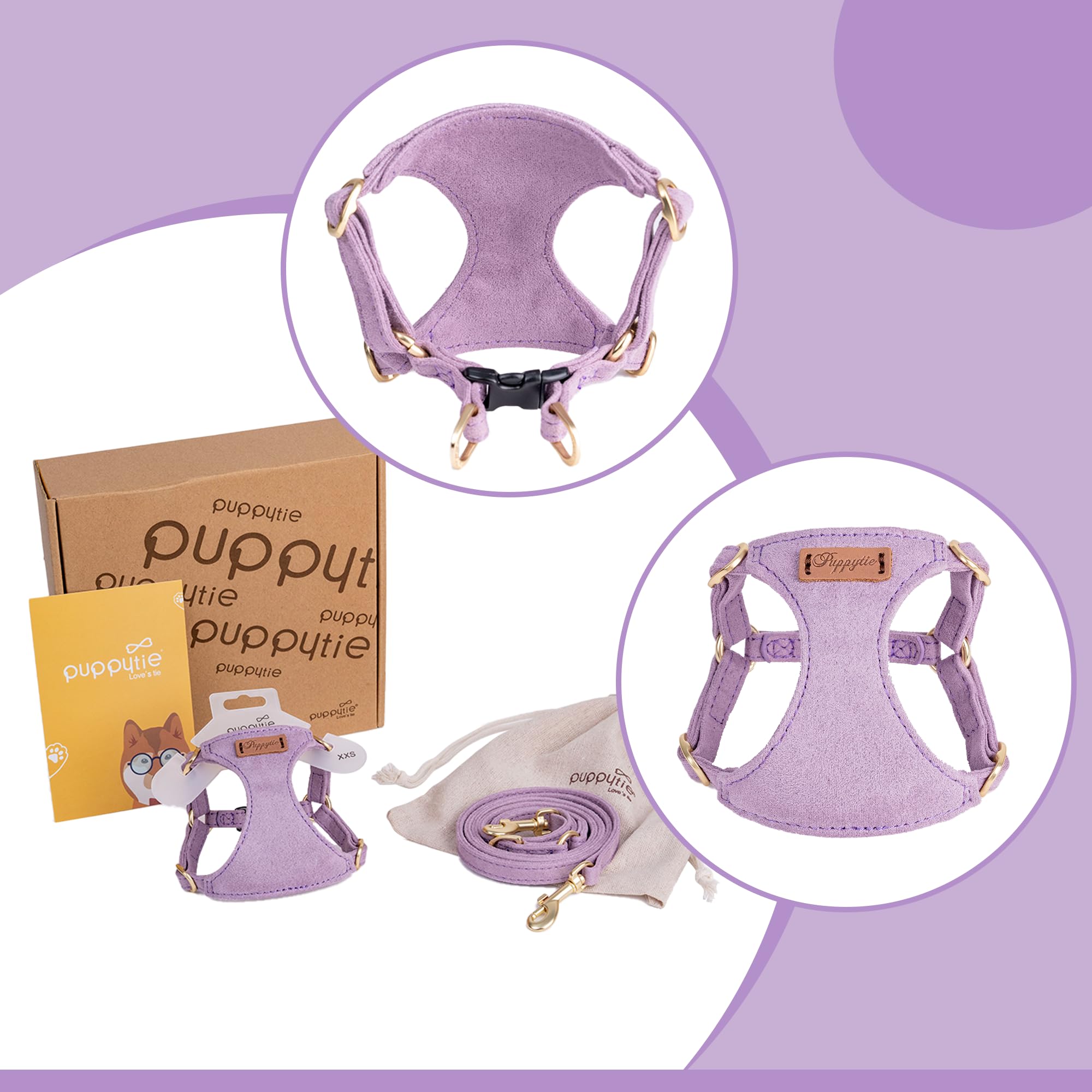 Puppytie Arnes XS, tejido transpirable cuida la piel