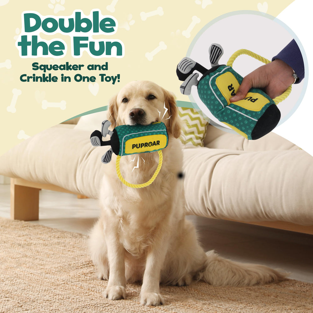 PUPROAR Golf Dog Toy con chirriador central para juego interactivo