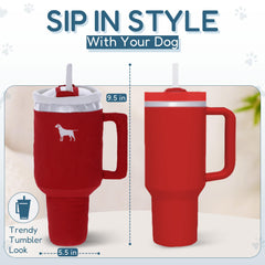 PUPROAR Pup Cup Tumbler rojo, chirrido interactivo para divertir a tu perro
