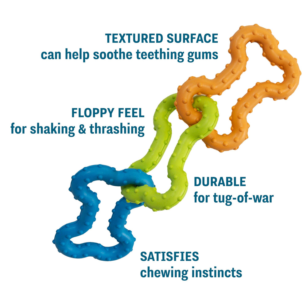 Pupstages Bone Tugz, diseño flexible para morder y sacudir con facilidad