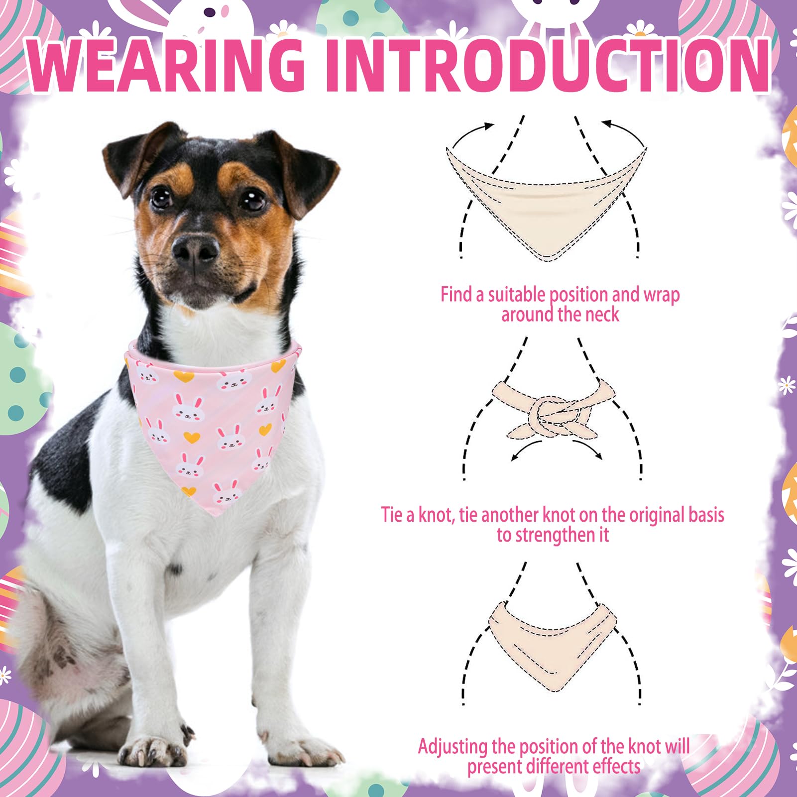 Pupteck bandana Pascua para mascota, tela suave que mantiene forma.