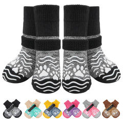 PUPTECK calcetines antideslizantes para perros, enfoque en patitas, mejor tracción en suelos de madera.