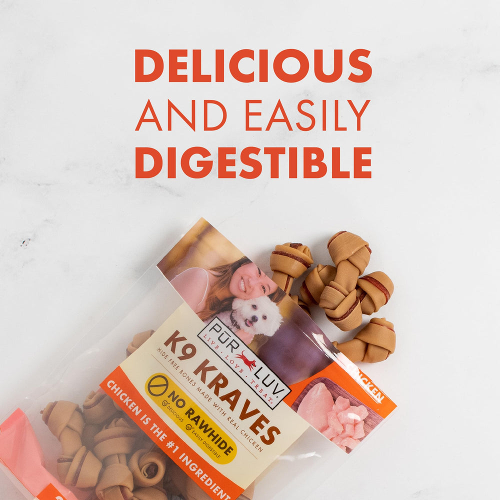 Pur Luv K9 Kraves texture-douce : friandise agreable et facile a macher quotidiennement