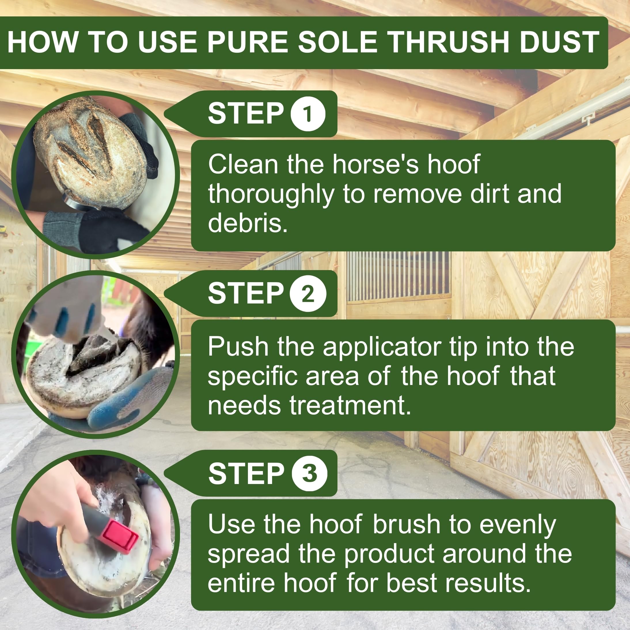 Rana del casco fortalecida con Pure Sole Thrush Dust.