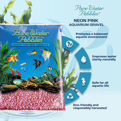 Pure Water Pebbles grava neón rosa para terrarios, aporta contraste y estilo decorativo.