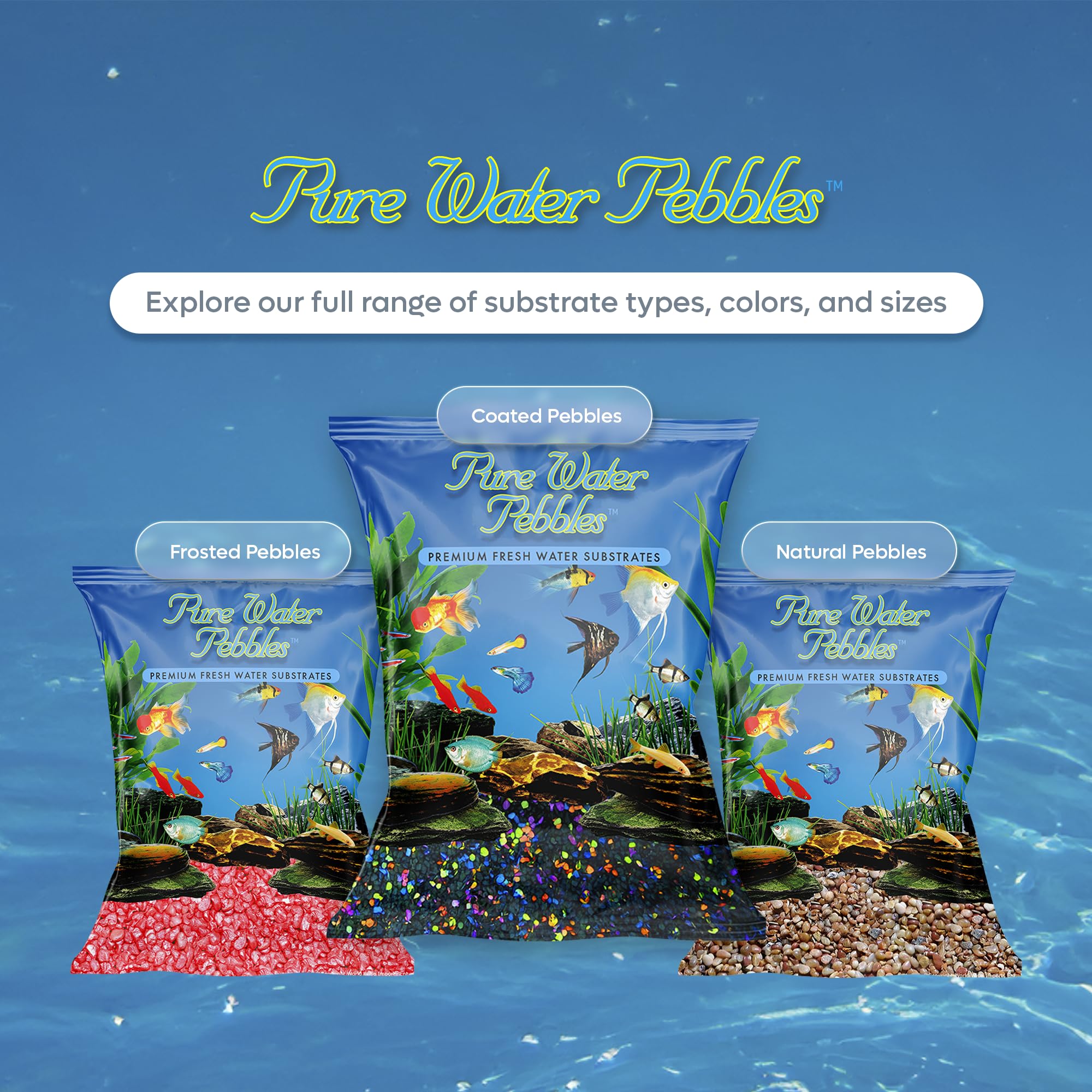 Pure Water Pebbles Lasernite Glo color intenso sin alterar el agua.