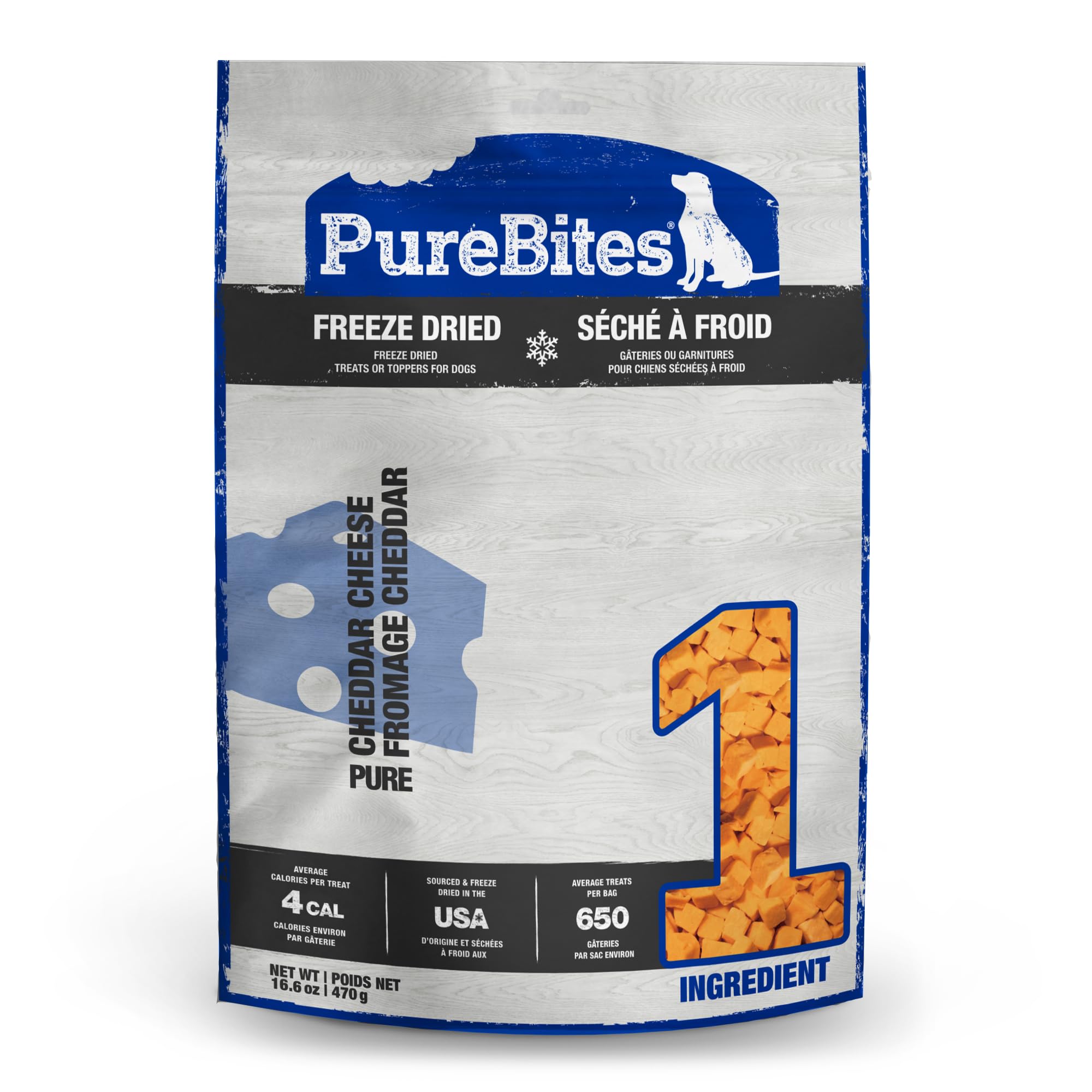 PureBites cheddar para perro crujiente, merienda sabrosa para entrenamiento diario