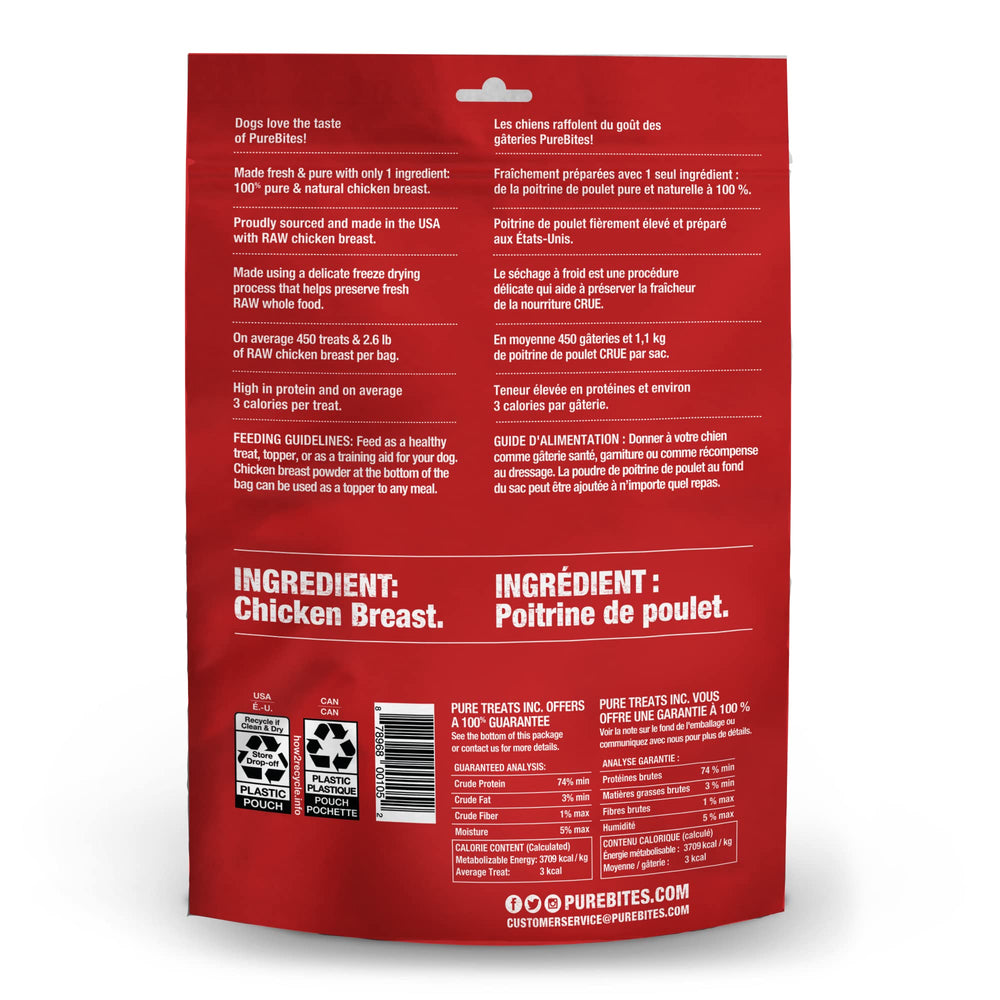 PureBites empaque de 11.6 oz, ideal para entrenamiento y premios.