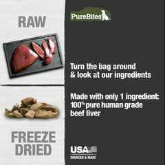 PureBites higado de res deshidratado premium para adiestramiento suave