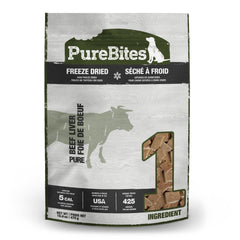 PureBites hígado de res liofilizado en bolsa de 16oz, listo para premiar.