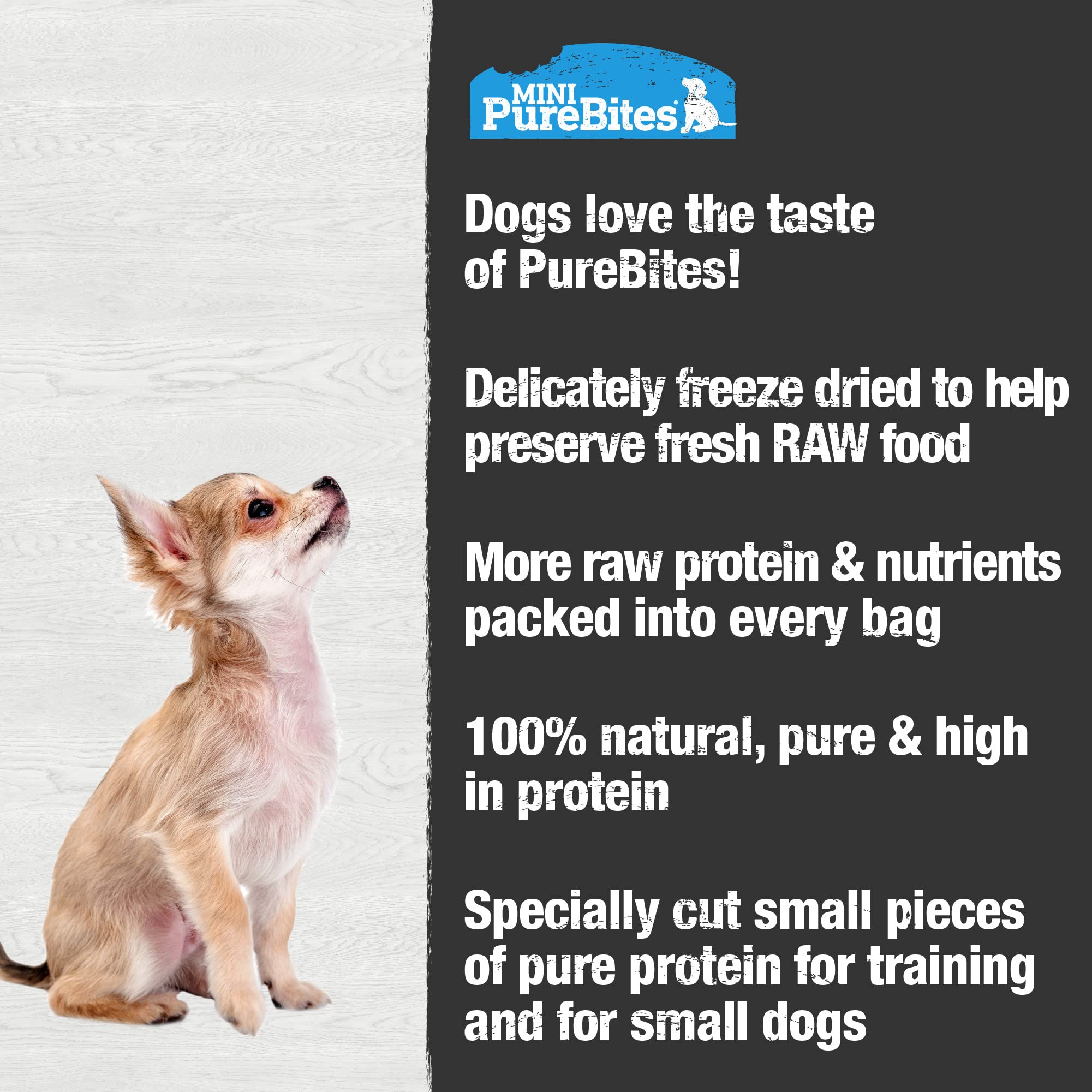 PureBites Mini Hígado de Cordero, snack de entrenamiento de alta proteína.