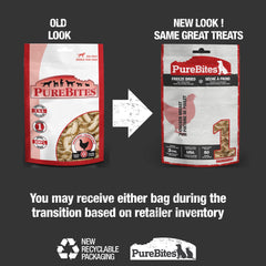 Paquete 8.6 oz de PureBites para perro, conveniente y porciones.