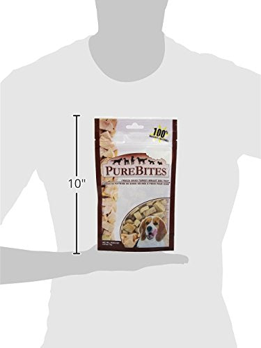 PureBites pavo liofilizado, snack alto en proteína y bajo en calorías.