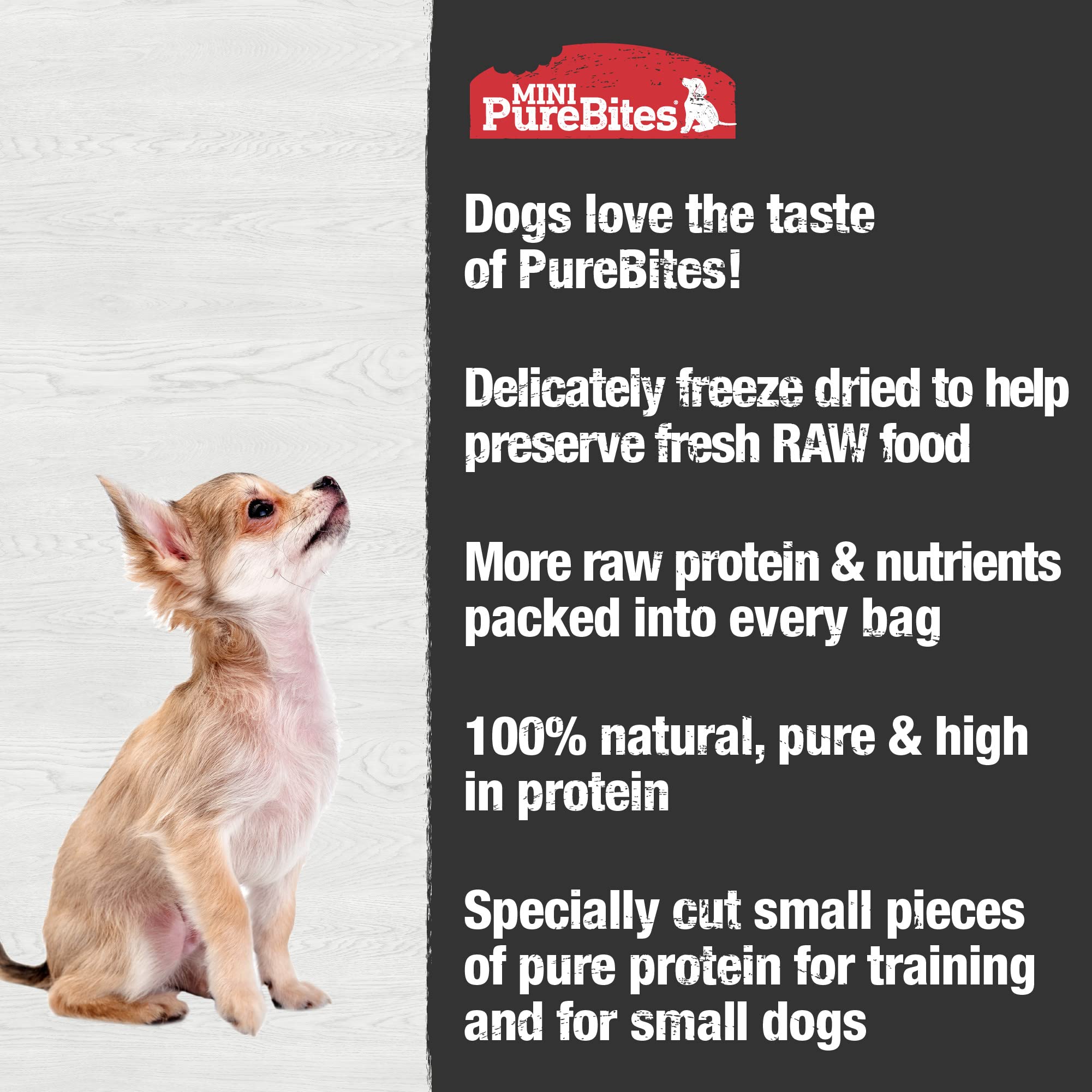 PureBites trocitos de pollo deshidratado para entrenamiento y uso diario.