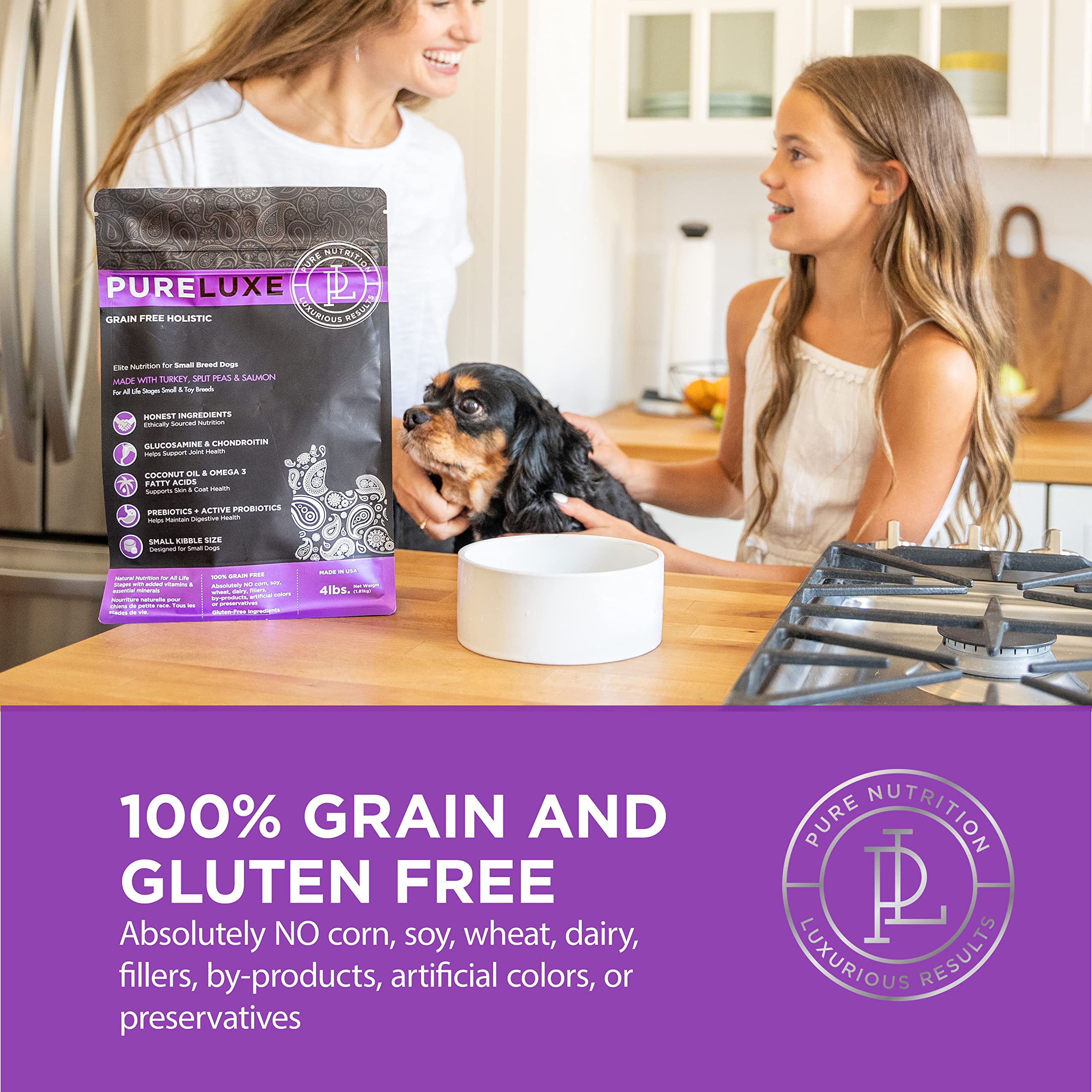 PURELUXE probióticos y prebióticos para la salud intestinal de perros