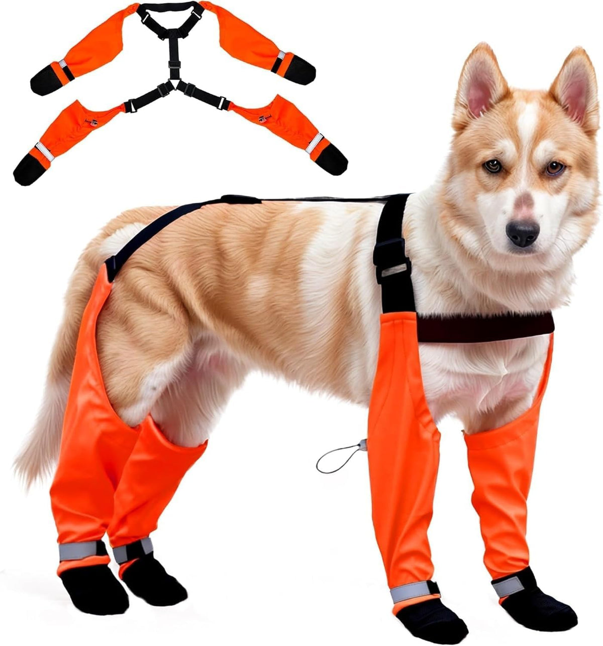 PurrHug botas para perro con suela antideslizante en lluvia.