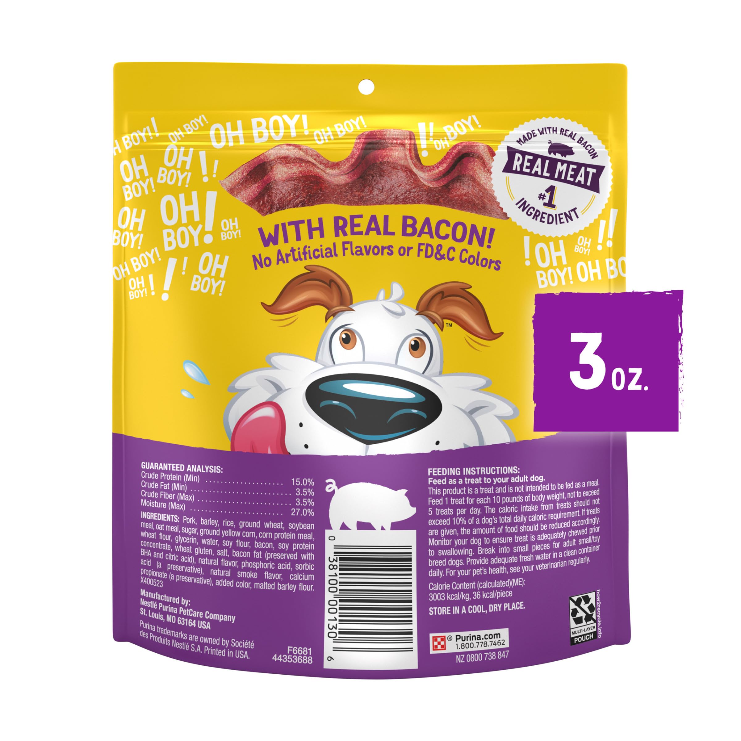 Purina Beggin' Strips pack de seis, fácil de distribuir en casa.