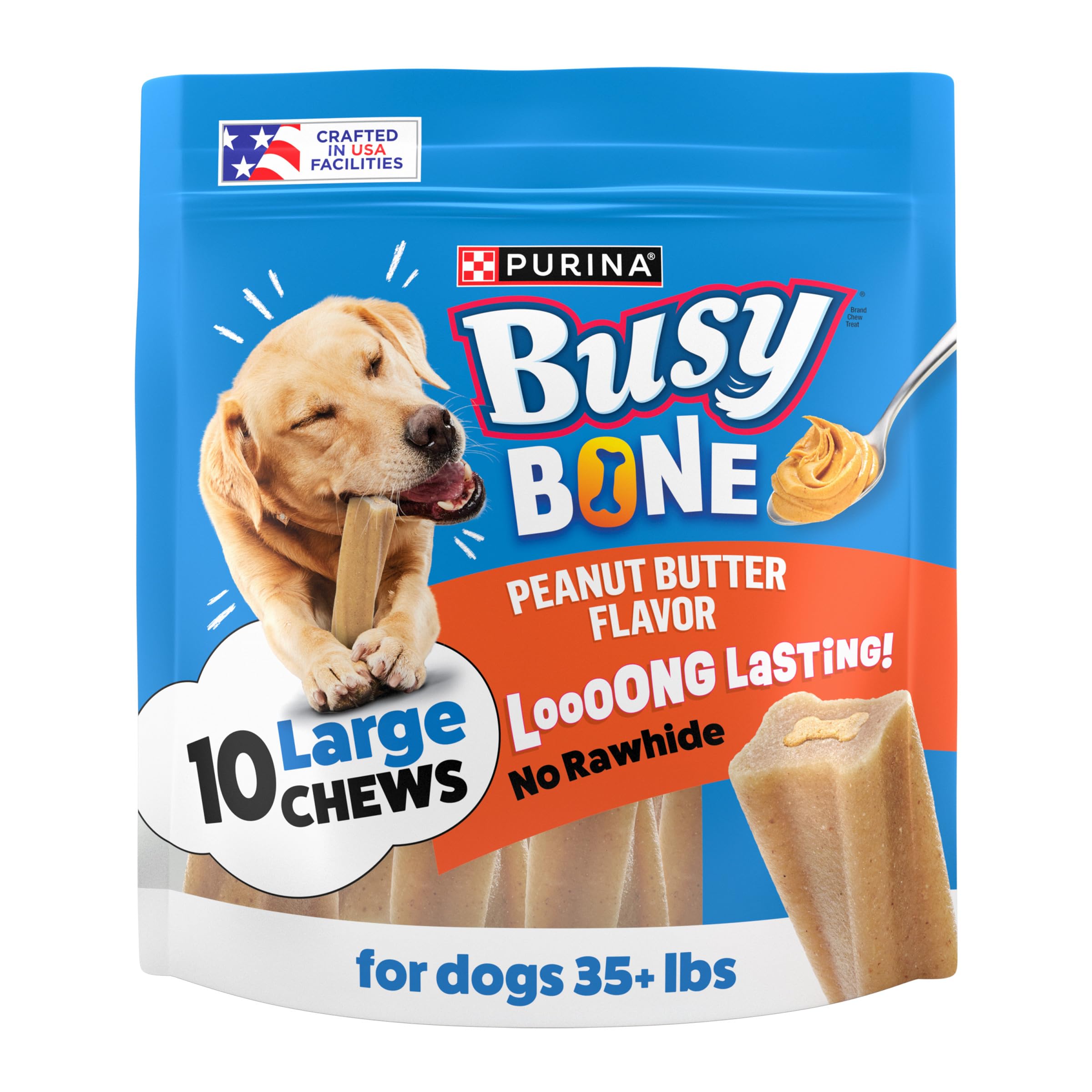 Purina Busy Bone en empaque de 10 unidades para entretenimiento diario del perro.