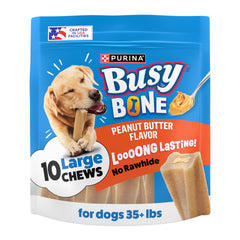 Purina Busy Bone en empaque de 10 unidades para entretenimiento diario del perro.