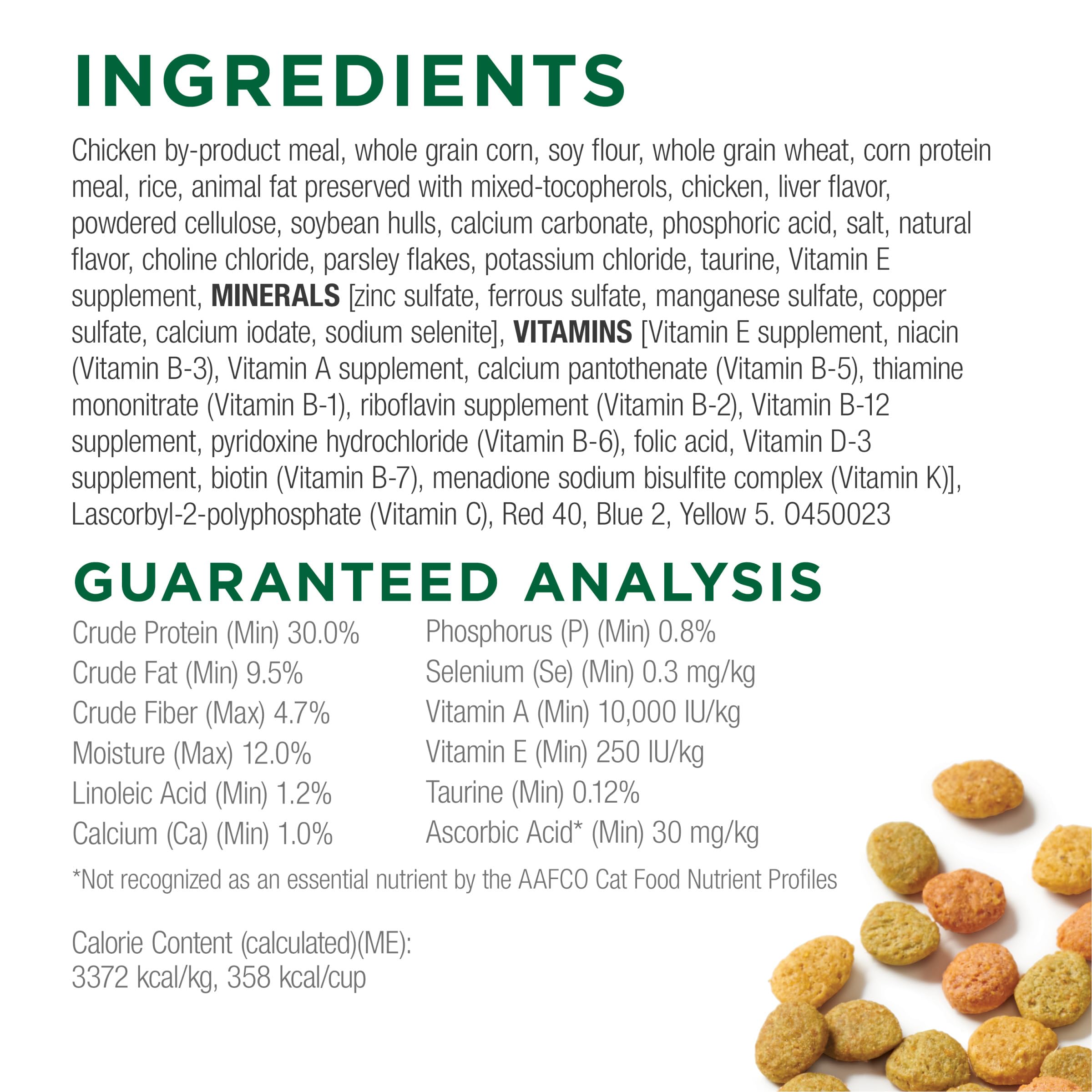 Purina Cat Chow para interiores 25 vitaminas y minerales para la salud.