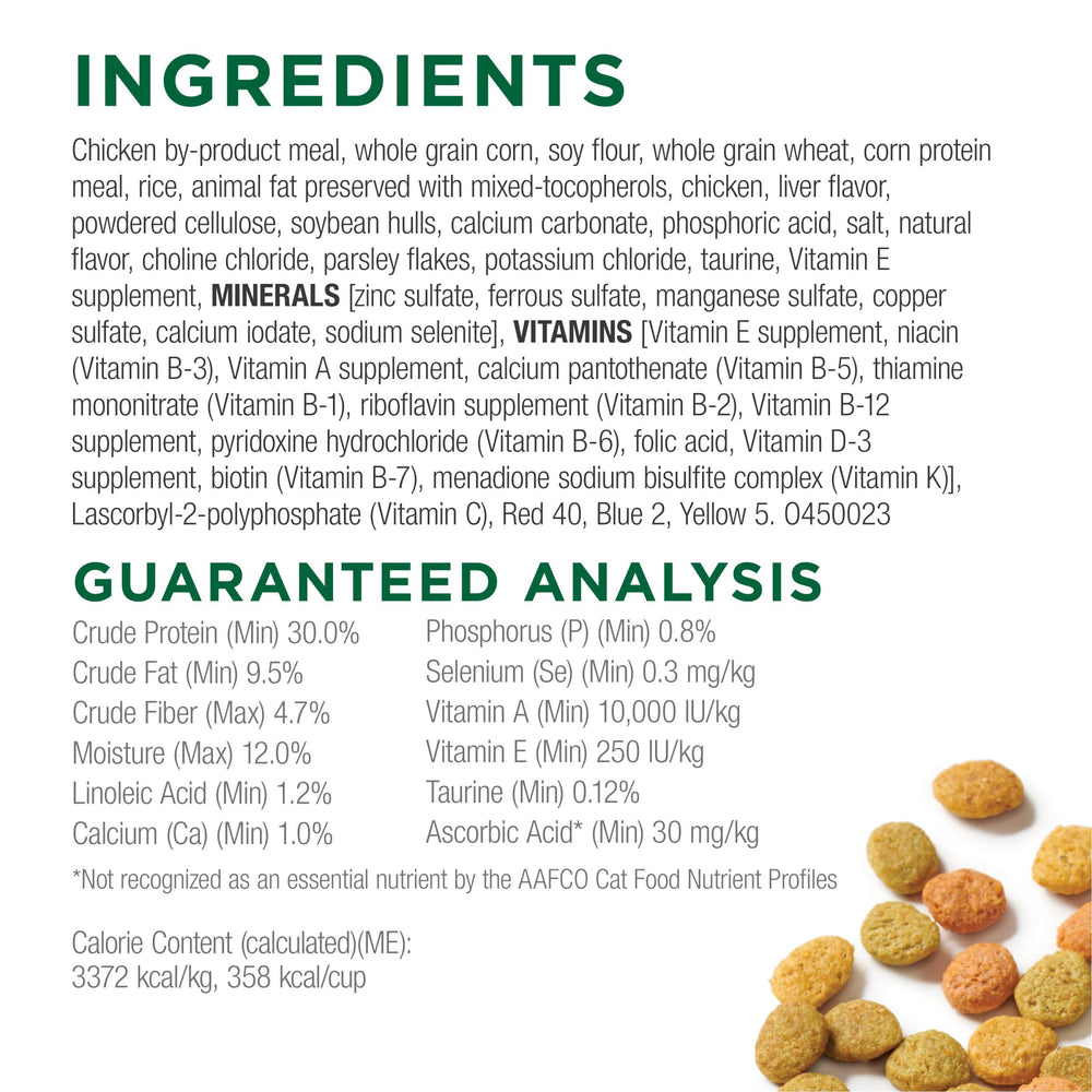 Purina Cat Chow para interiores 25 vitaminas y minerales para la salud.