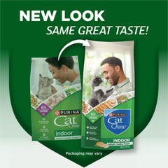 Purina Cat Chow para interiores croquetas de pollo de granja, crujientes y deliciosas.