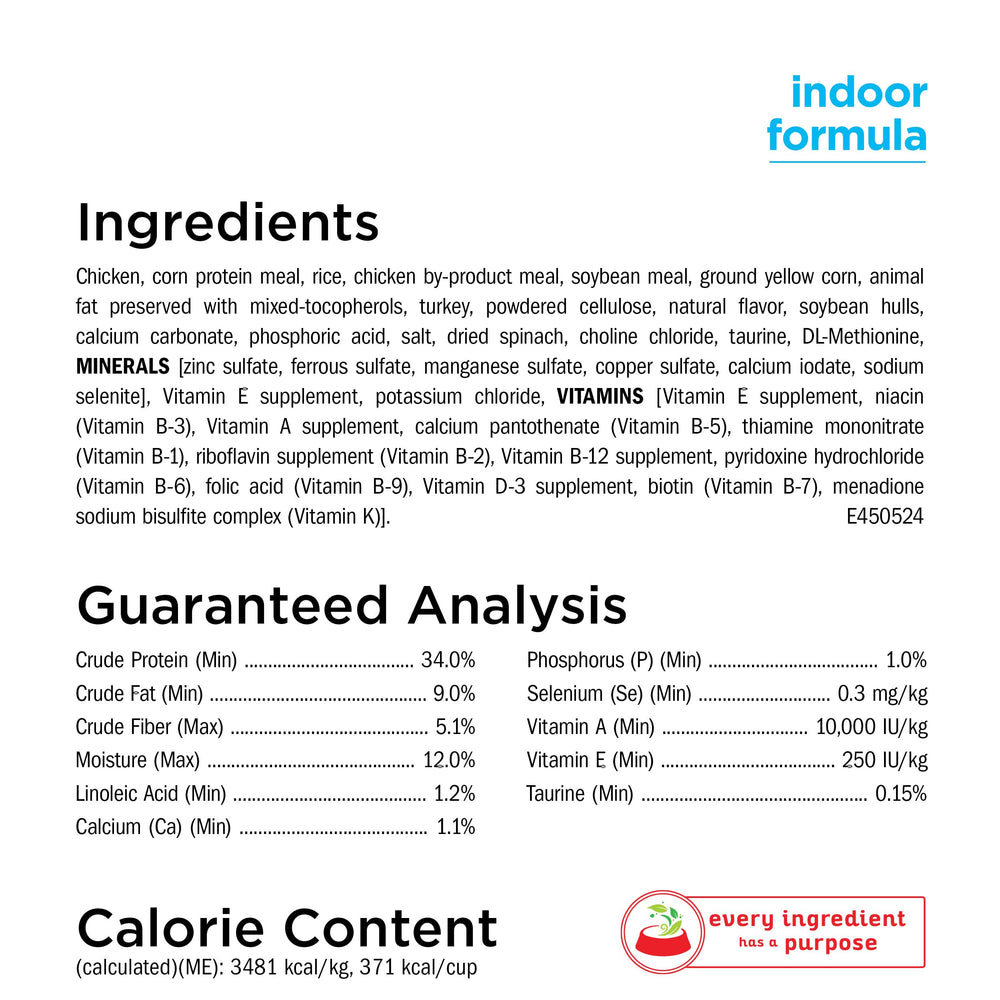 Purina Cat Chow Naturals Indoor sabor pollo-pavo: primer ingrediente real.