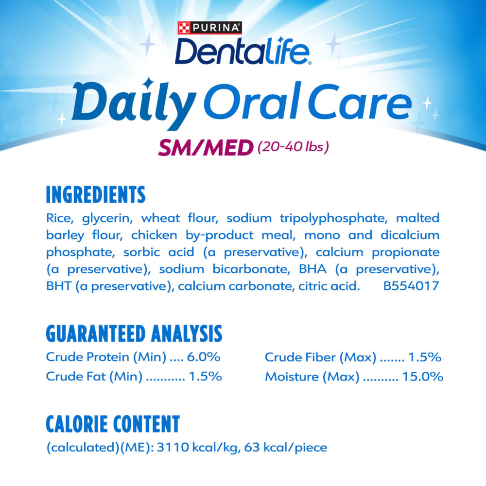Purina DentaLife aliento más fresco tras la masticación diaria.