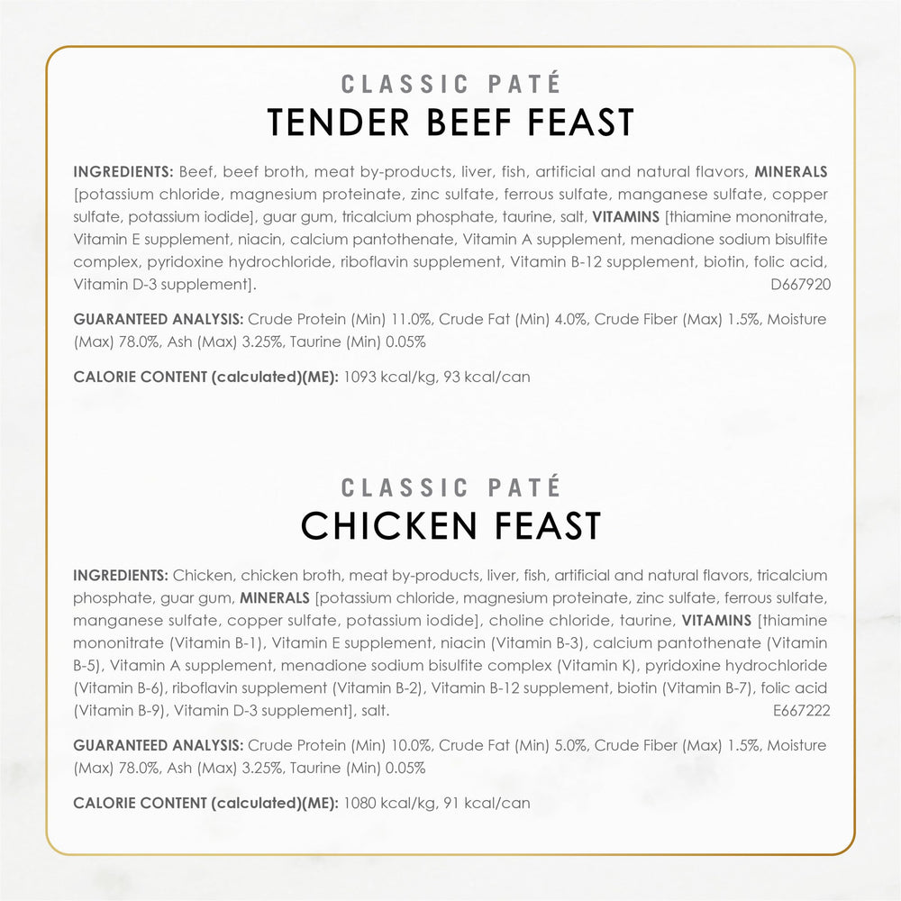 Purina Fancy Feast pate pollo y carne: ingredientes reales para nutrición diaria