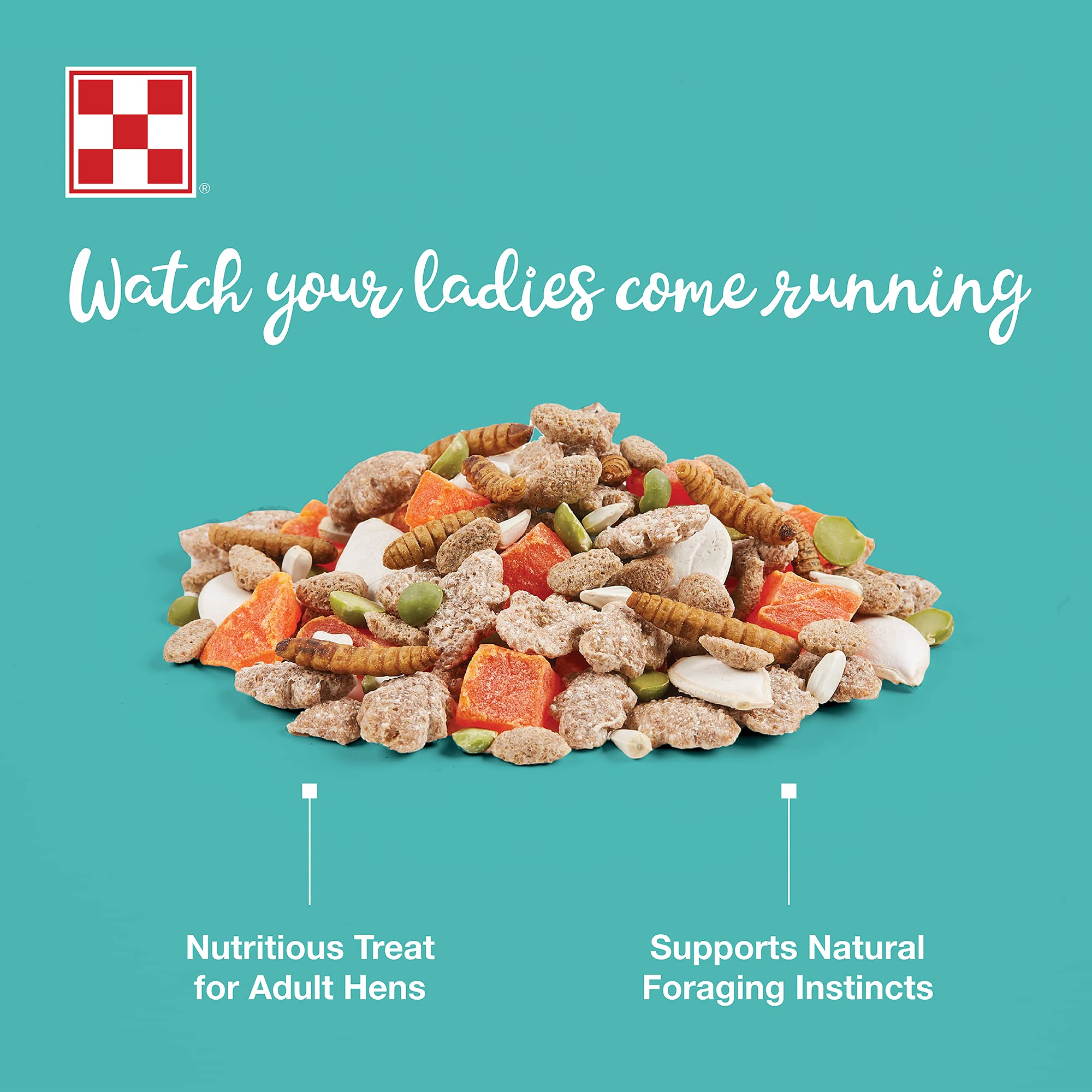 Purina Farm to Flock, ingredientes trigo-cartamo-guisantes para dieta equilibrada.