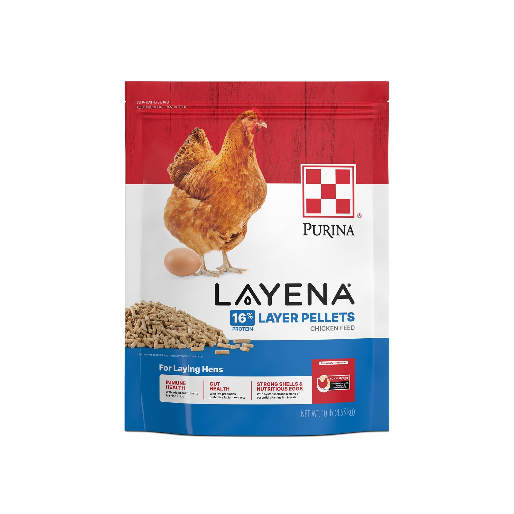 Purina Layena Pellets: bolsa de 10 libras para ponedoras, alimento balanceado.