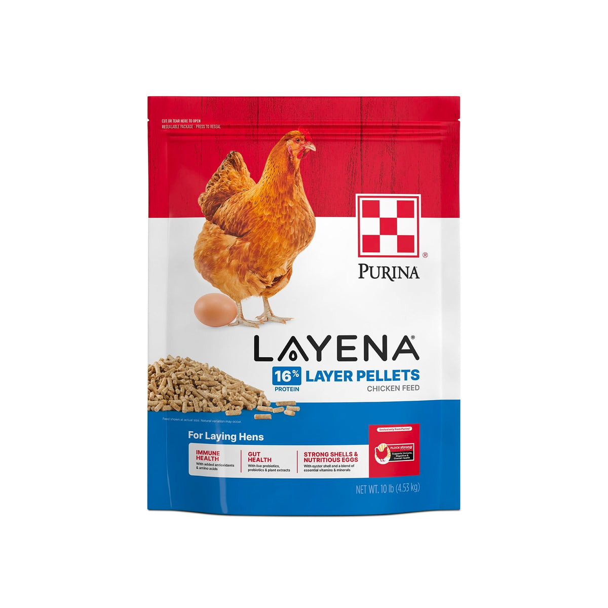 Purina Layena Pellets: bolsa de 10 libras para ponedoras, alimento balanceado.