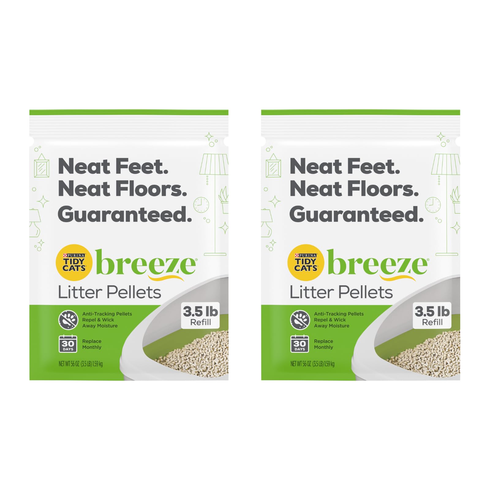 Purina Litter Tidy Cat Breeze pellets en envase de 3.5 lb