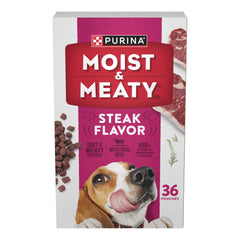 Purina Moist & Meaty filete sabor-tazón, comida completa para perros adultos