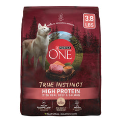 Purina ONE carne real y salmón, frente de empaque, promueve energía diaria.