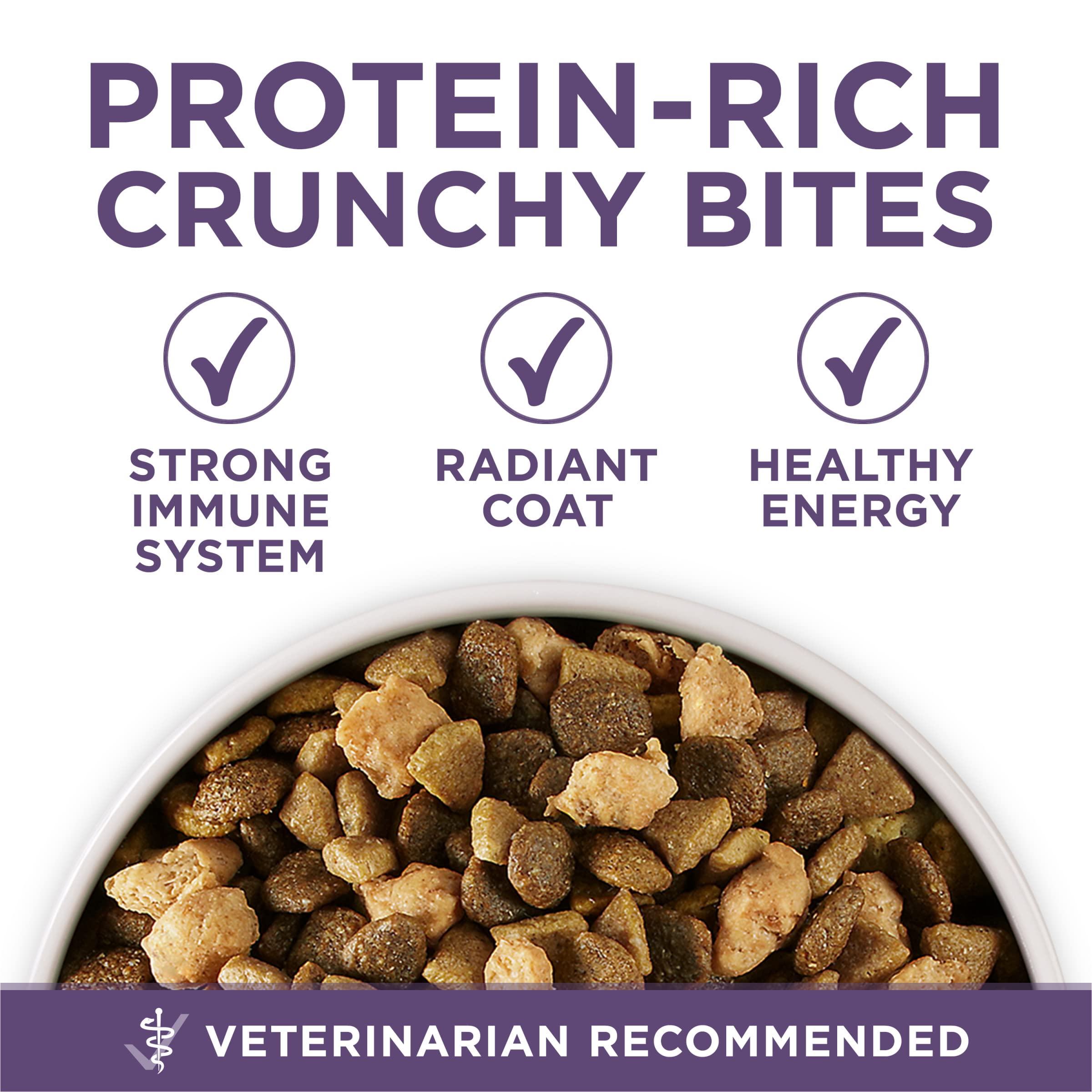 Purina ONE, omega-6 y vitaminas para pelaje brillante y piel sana.