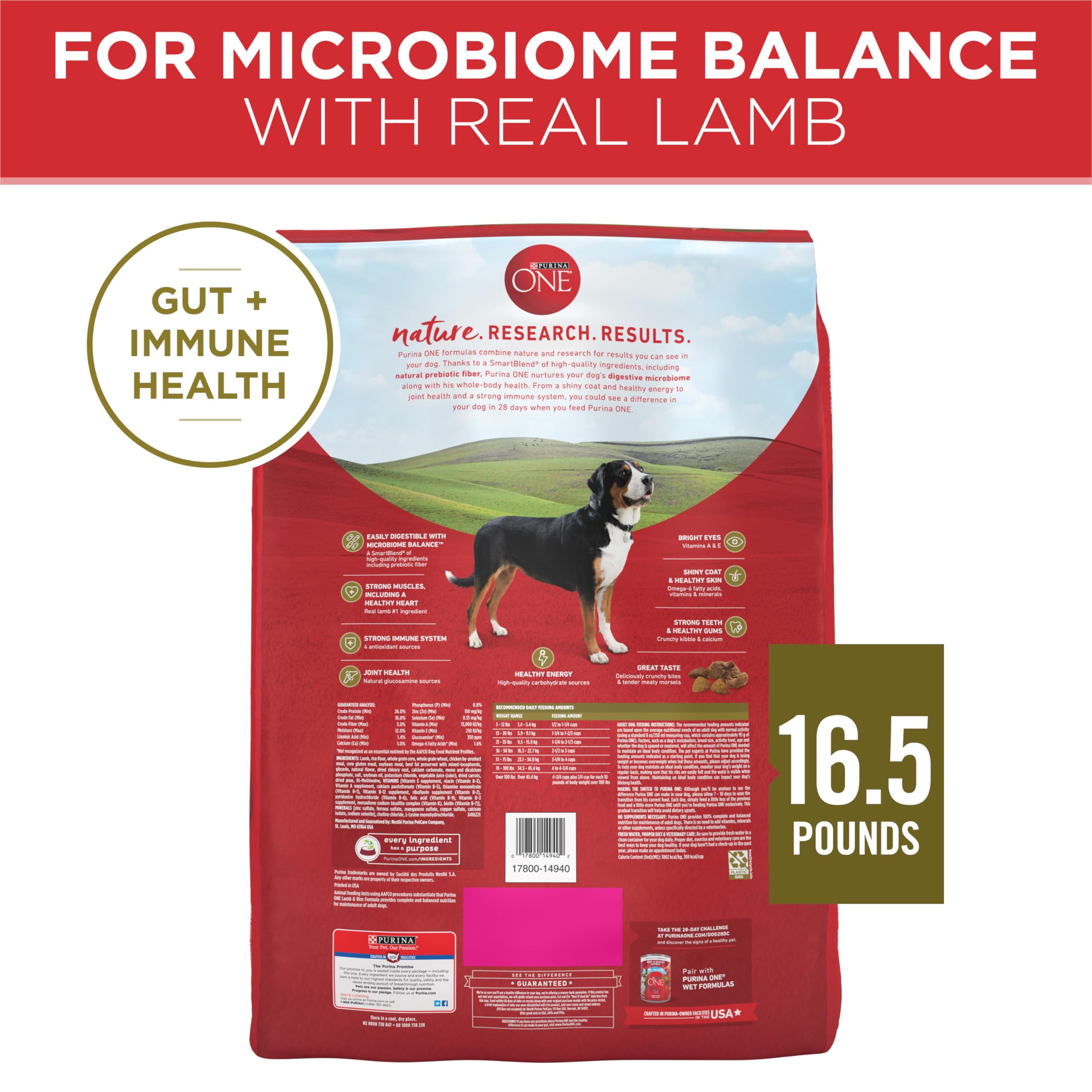 Purina ONE calcio añadido, ayuda a dientes fuertes entre las comidas.