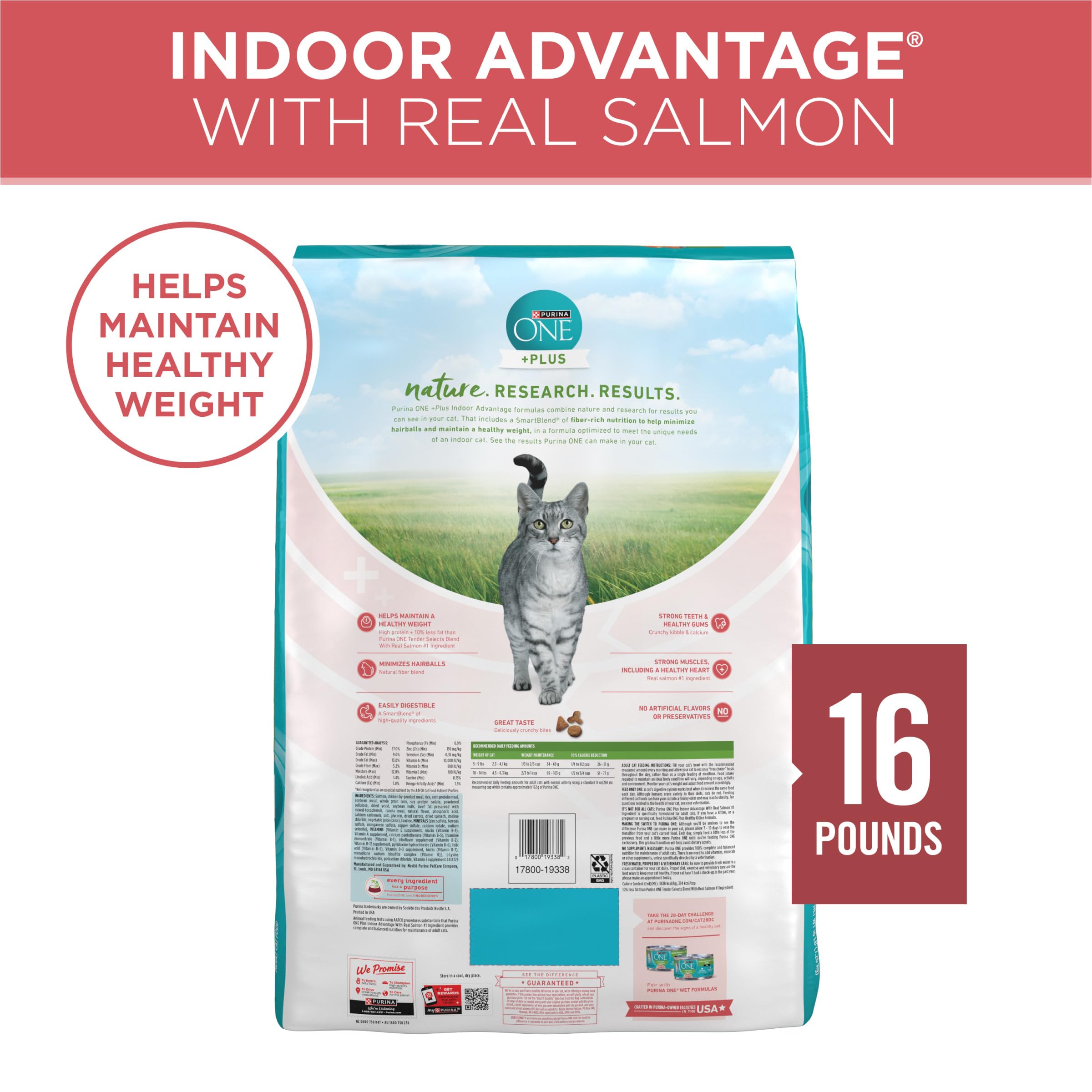 Purina ONE croquetas antioxidantes para apoyo inmune diario en interior.