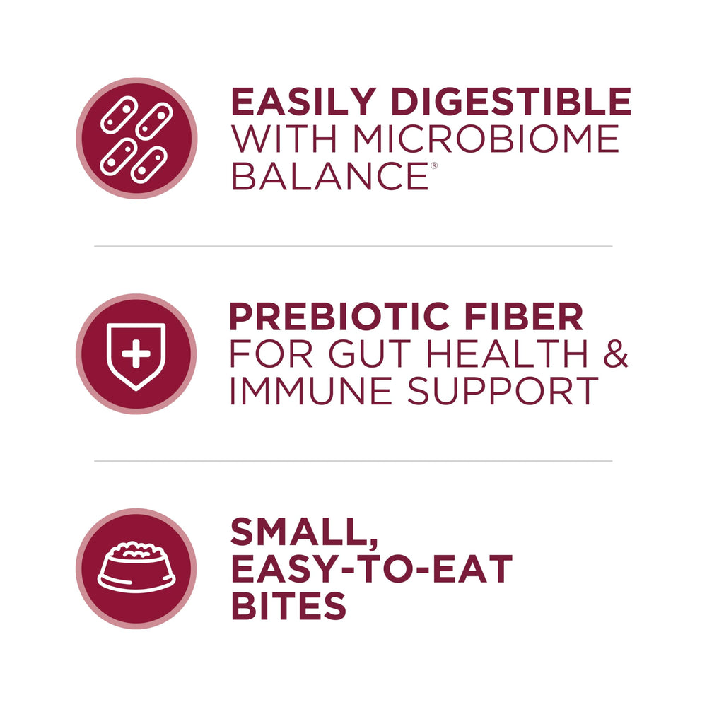 Purina ONE digestión saludable con prebióticos para la salud intestinal.