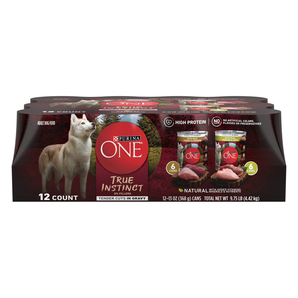 Purina ONE Instinto Verdadero: trozos pavo y venado en salsa para perros.