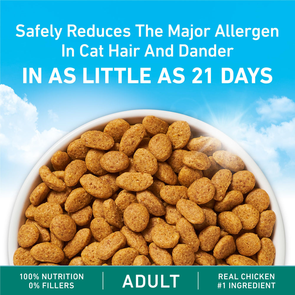 Purina ONE LiveClear sabor real de pollo para gatos.