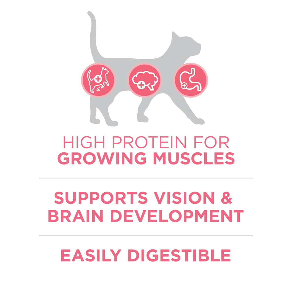 Purina ONE mezcla inteligente de ingredientes de calidad para gatitos.