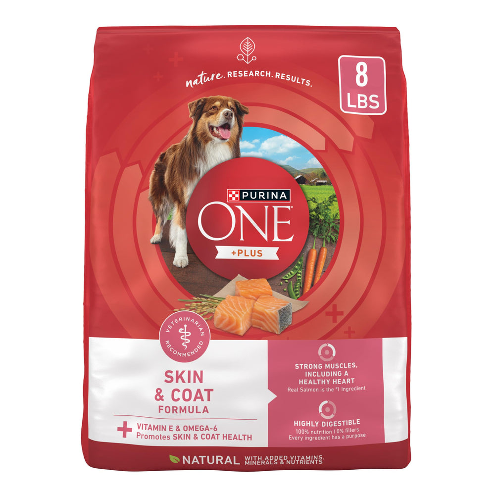 Purina ONE Natural estómagos sensibles con salmón primer ingrediente para músculos fuertes.