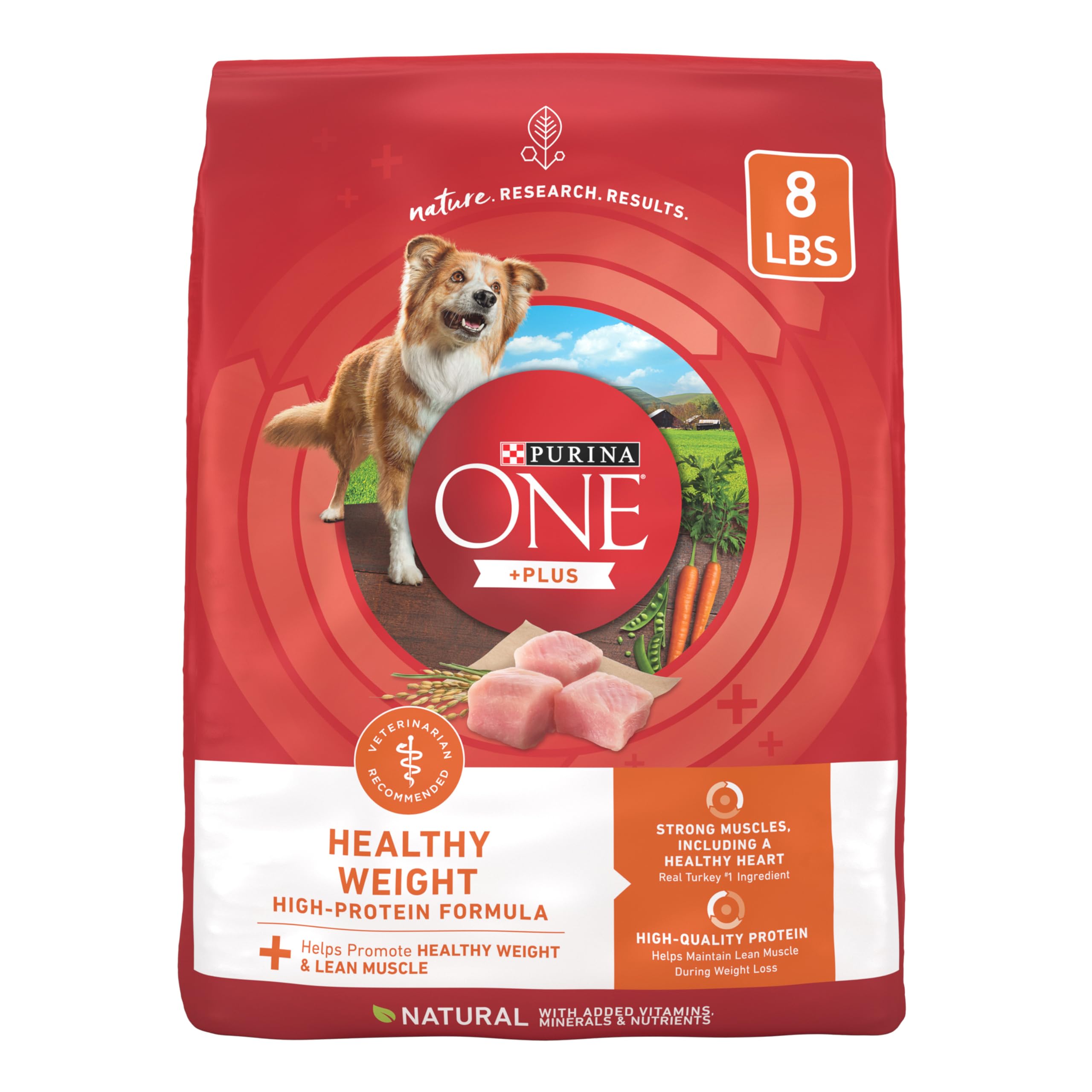 Purina ONE Plus Peso Saludable: croquetas que apoyan músculos y energía diaria.