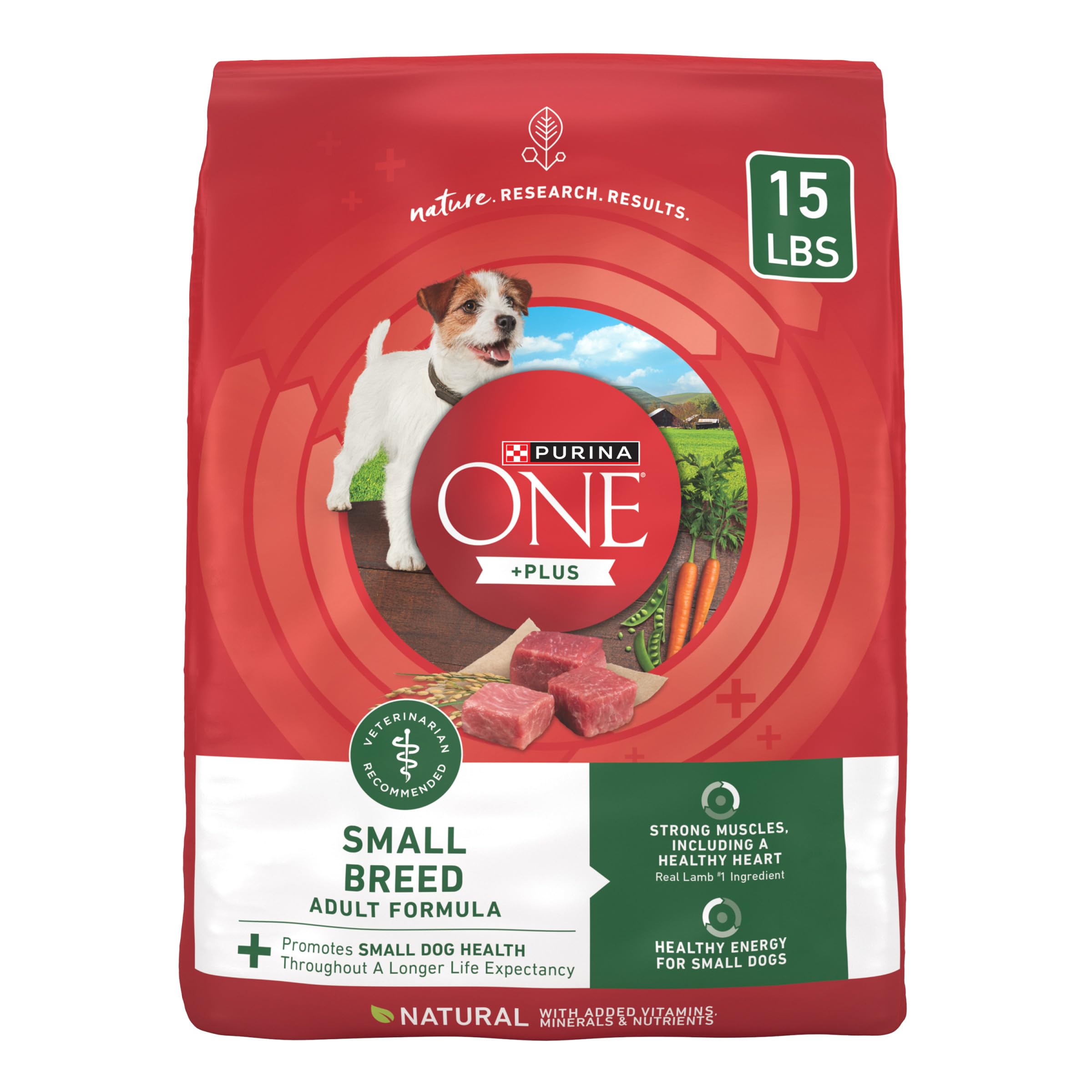 Purina ONE primer ingrediente cordero, apoyo para músculos en perros pequeños
