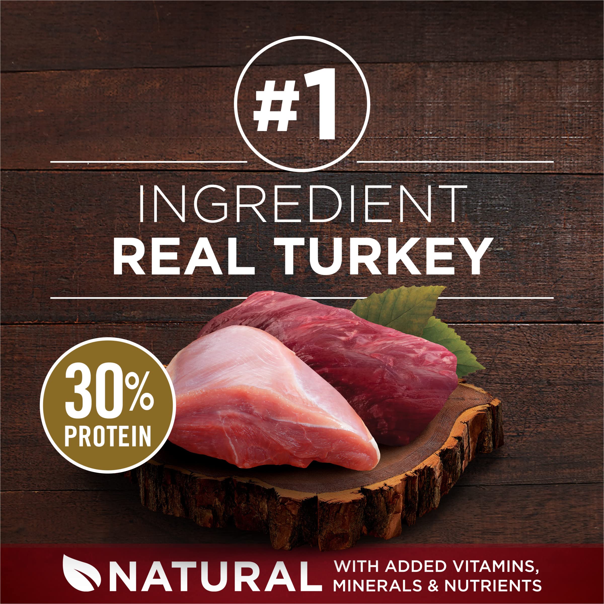 Purina ONE Verdadero Instinto: proteína 30% con pavo y ciervo para energía.