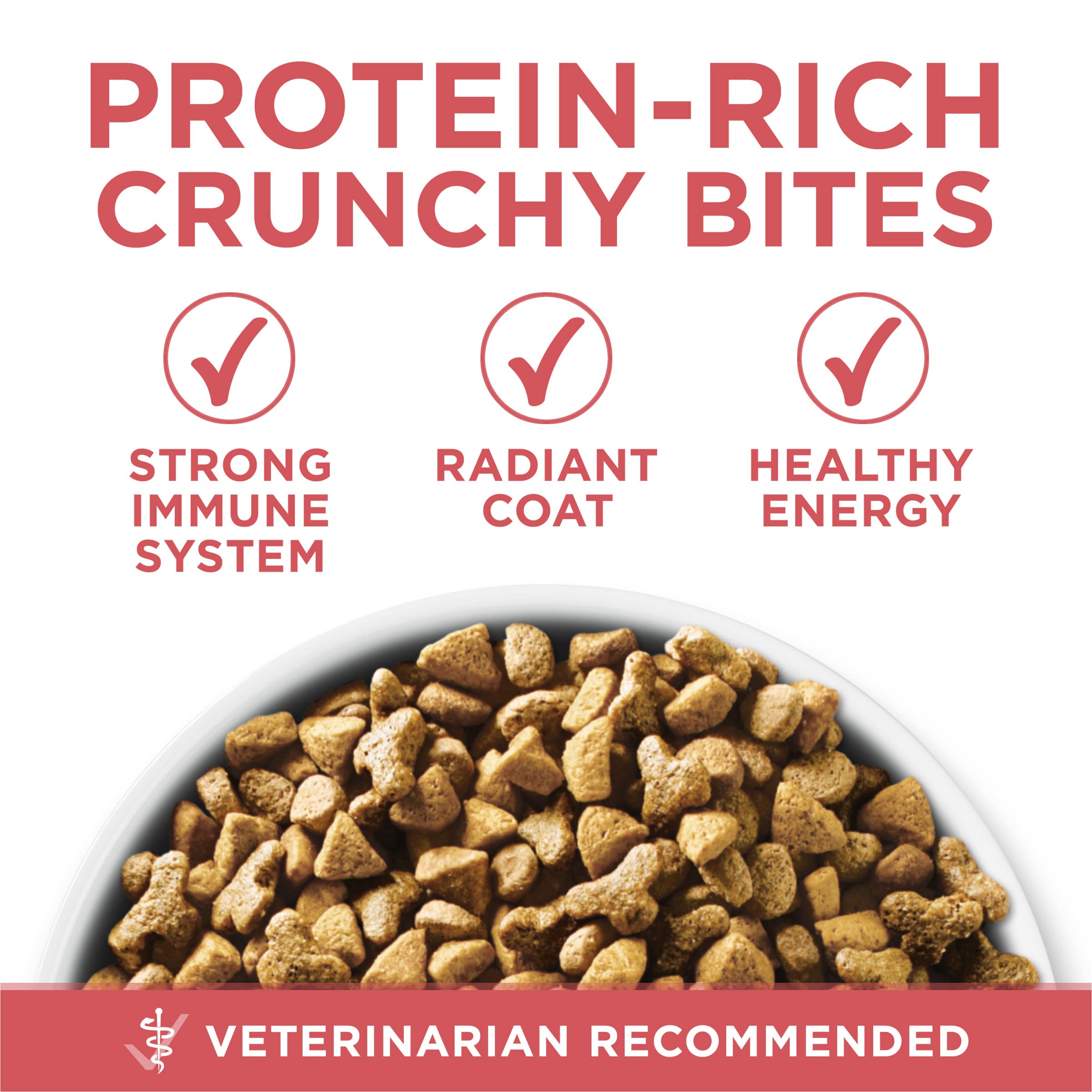 Purina ONE interior con calcio y omega-6 para dientes y piel saludables.
