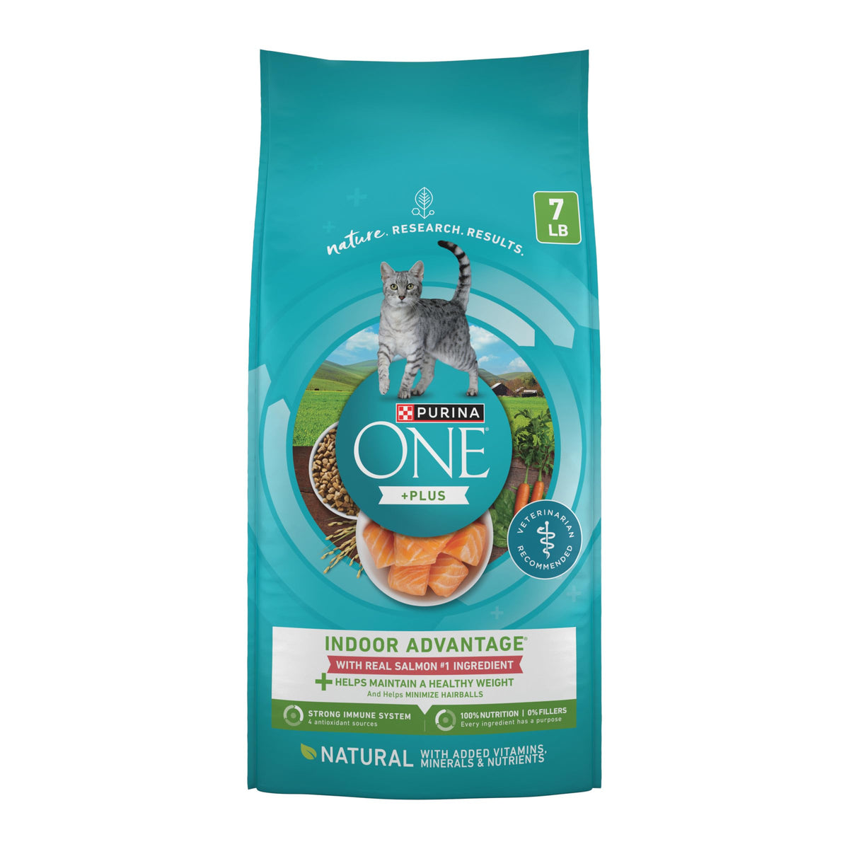 Purina ONE Salmón real, bolsa 7 lb: proteína de alta calidad para gatos interiores