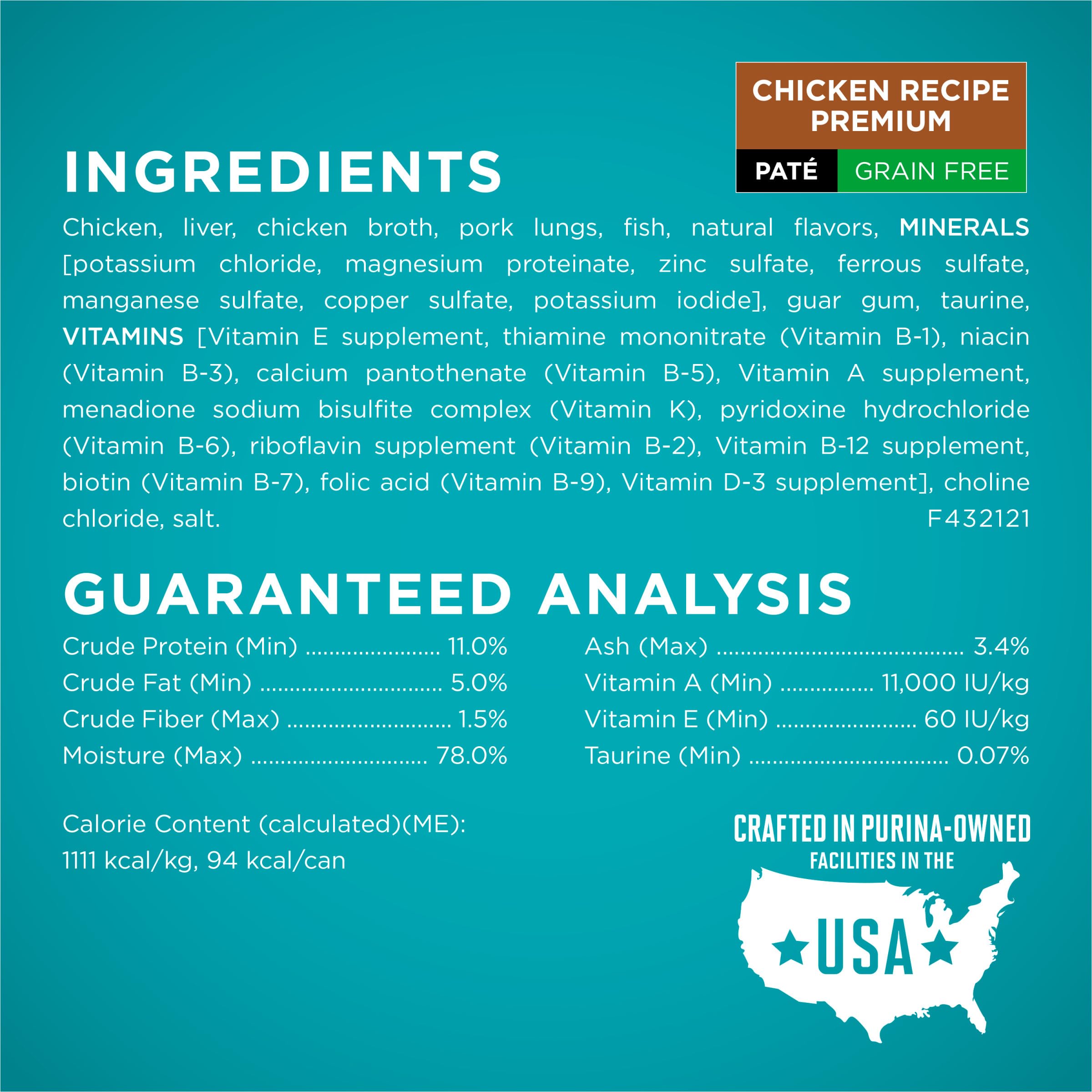 Purina ONE sin colorantes artificiales, con conservantes naturales en pate.