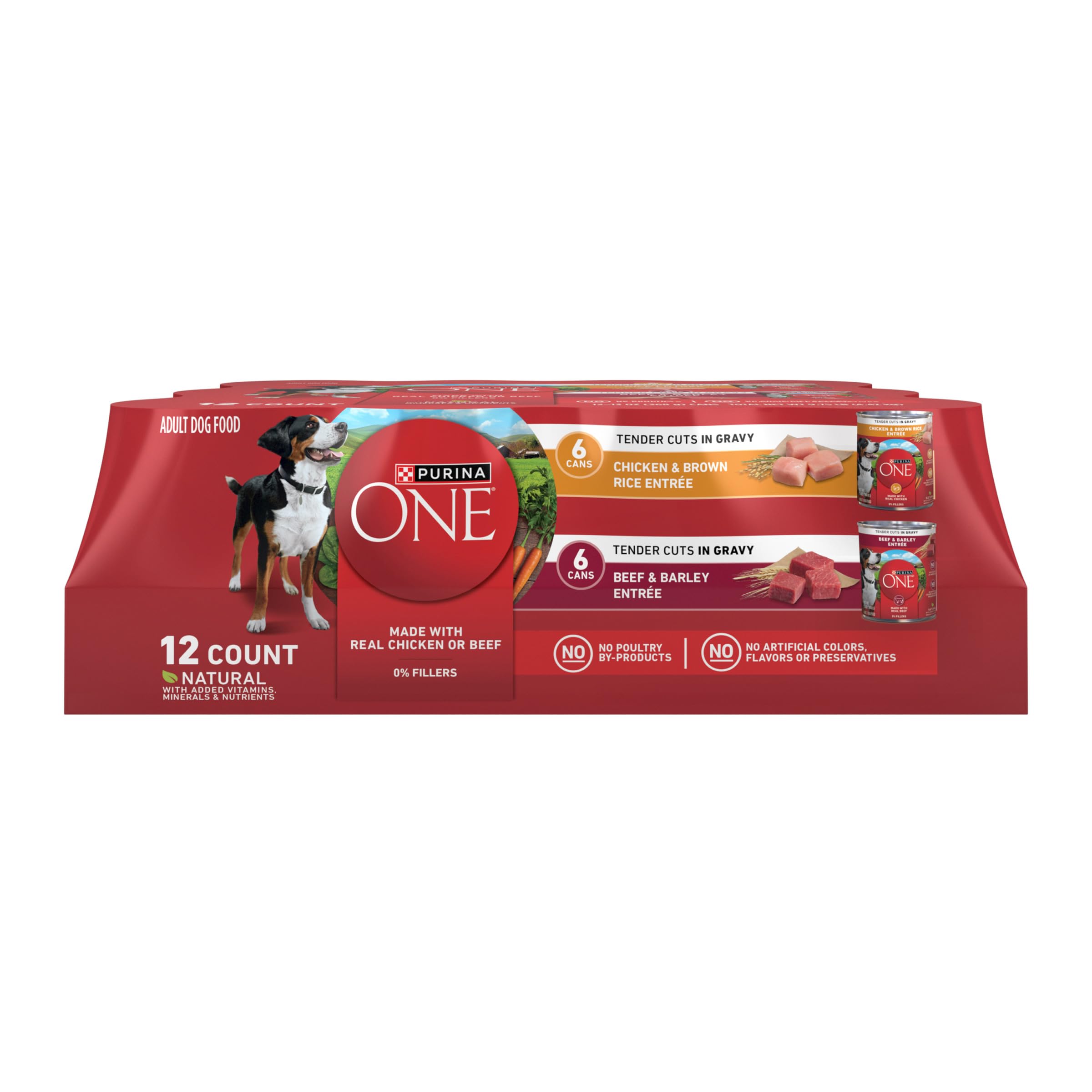 Purina ONE trozos tiernos en salsa pollo con arroz integral, alta proteína para músculos.